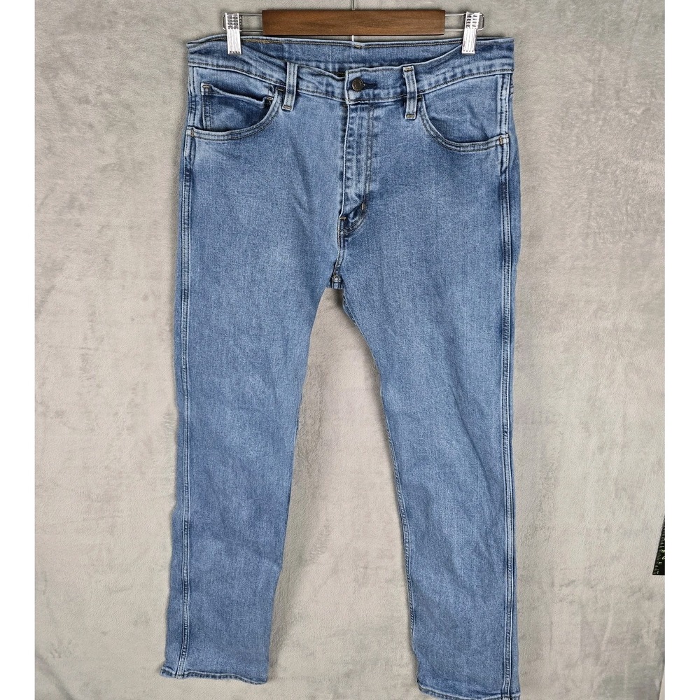 Levi Strauss Mens Workwear Straight Leg Jeans Light Wash Blue 33x32